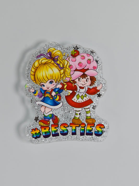 Acrylic Glitter Flatbacks- Rainbow Brite Besties 🌈