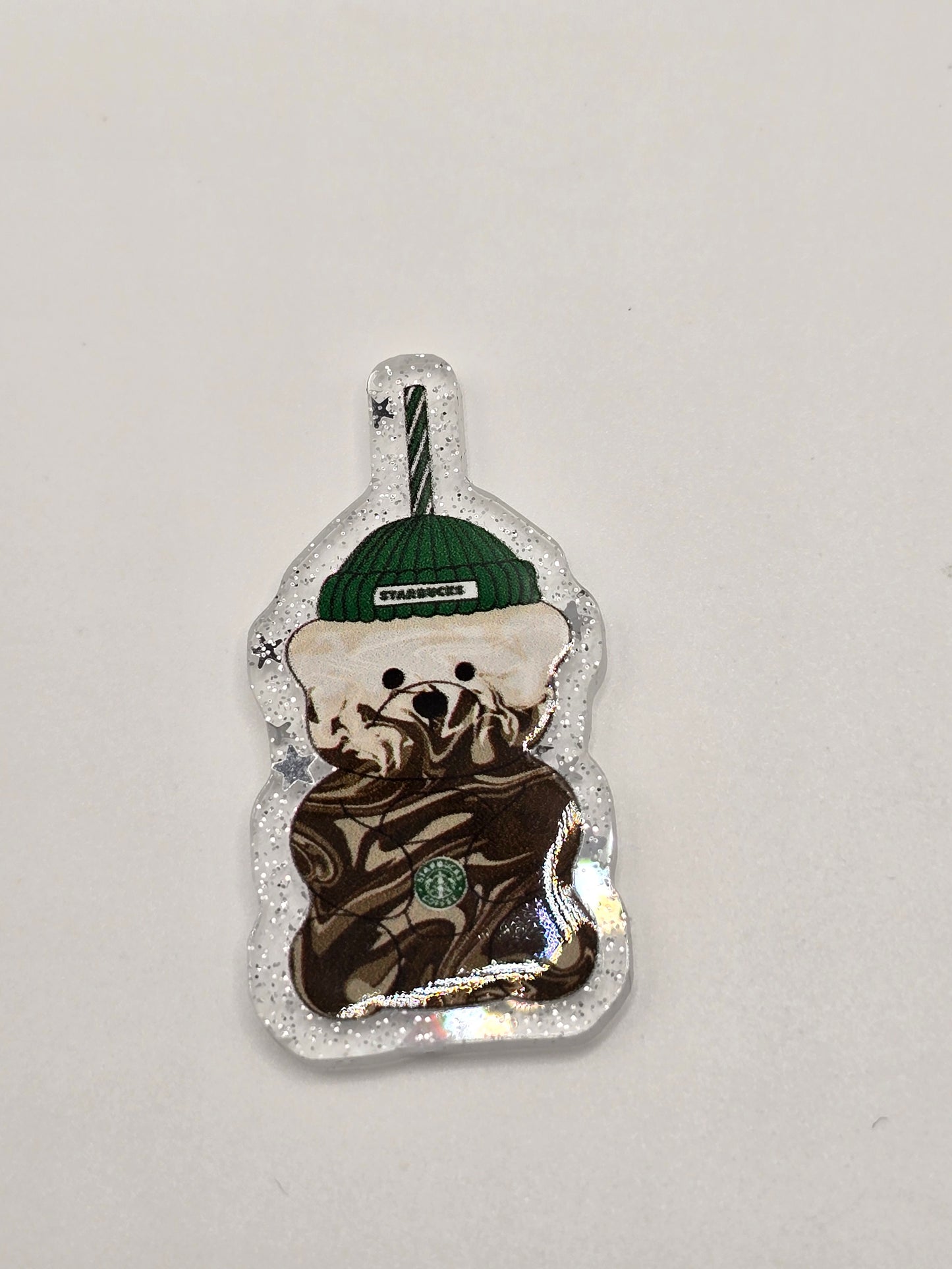 Acrylic Glitter Flatbacks- Starbies Coffee Brew