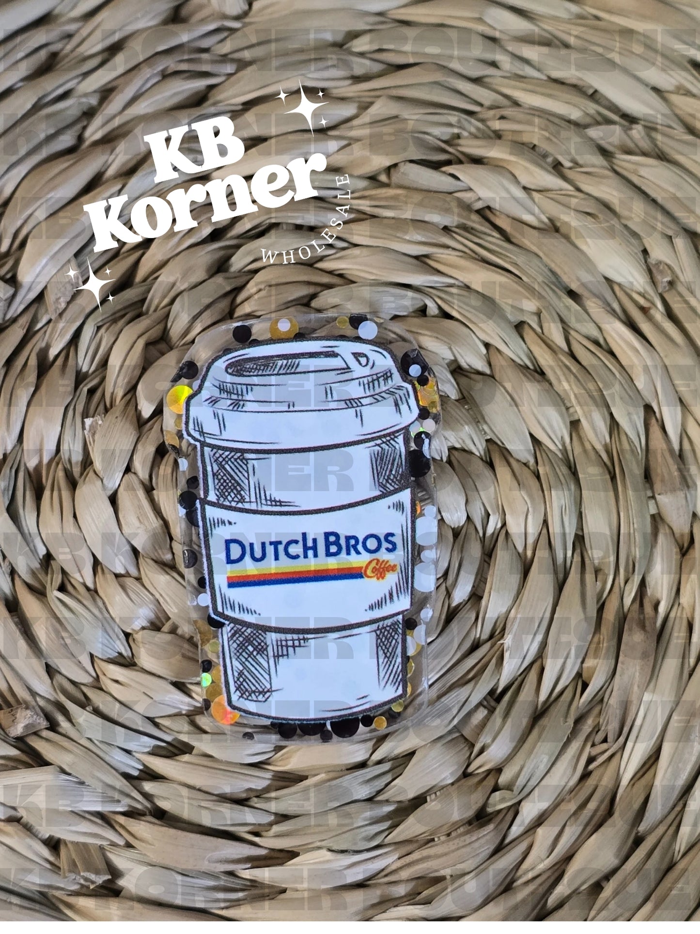 Acrylic Glitter Flatbacks - Dutch Bros Coffee