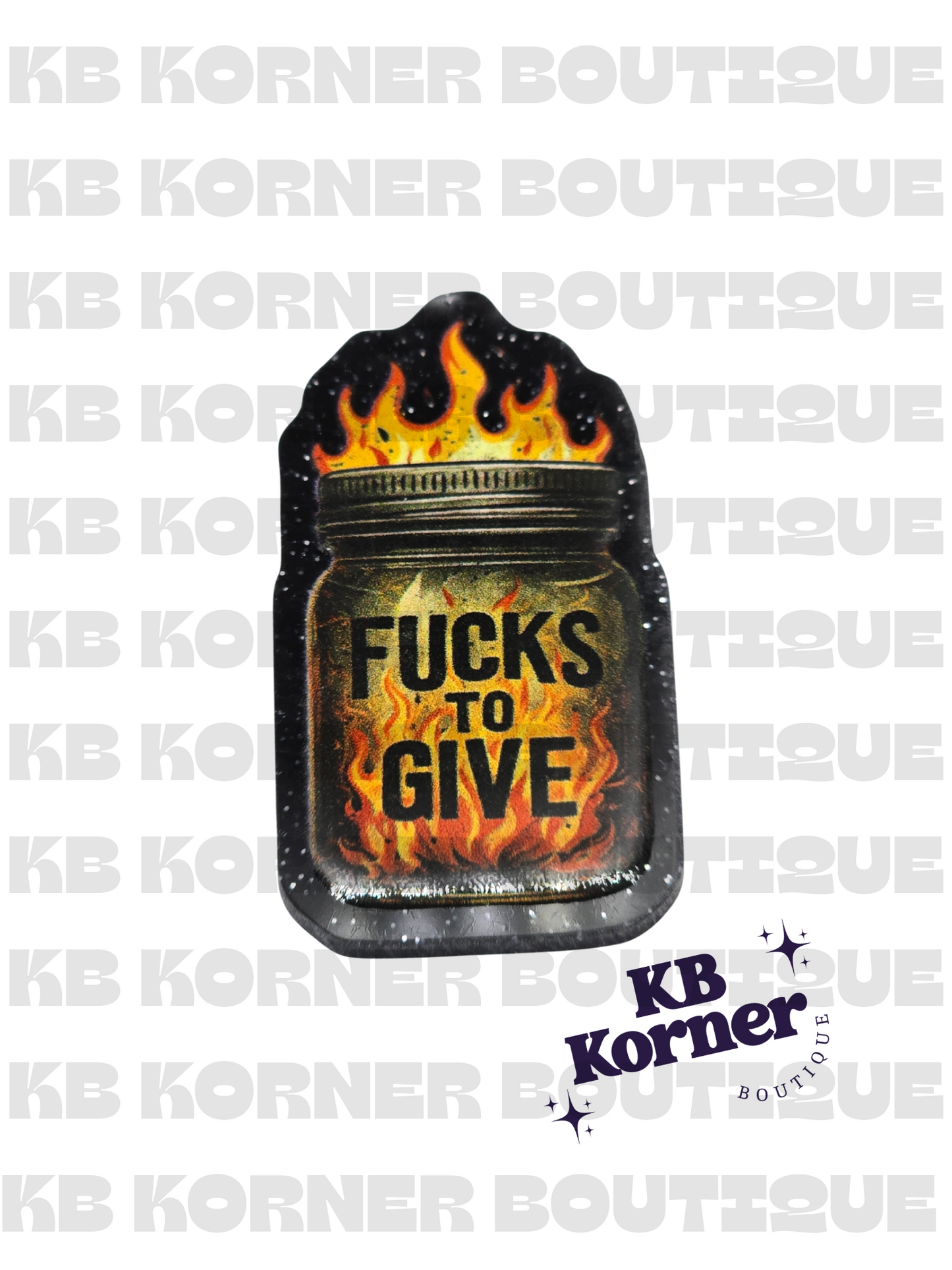Acrylic Glitter Flatbacks- F*cks To Give