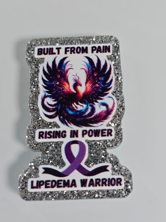 Acrylic Glitter Flatbacks-Lipedema Warrior