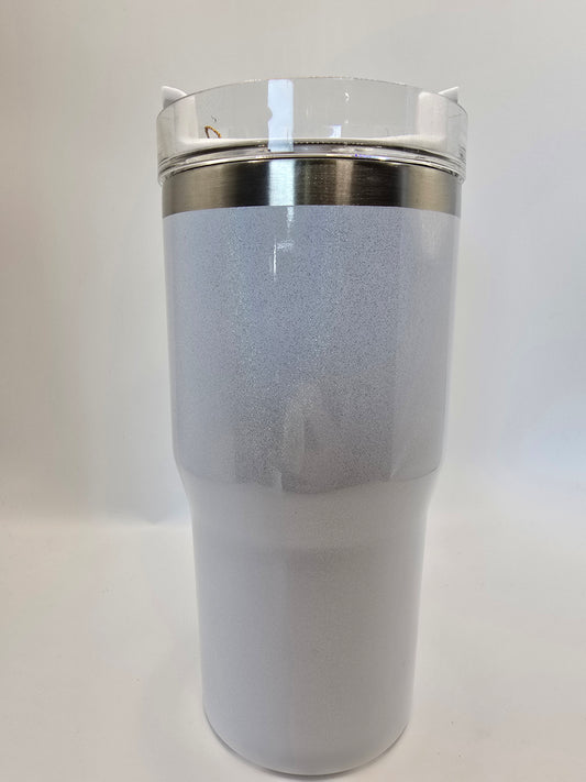 White Glitter 20oz Tumbler
