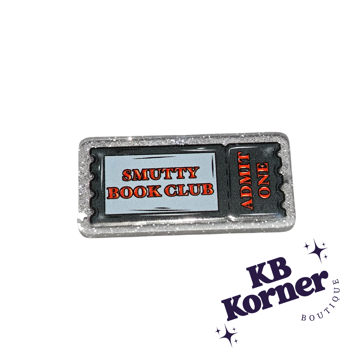 Acrylic Glitter Flatbacks- Smutty Book Club