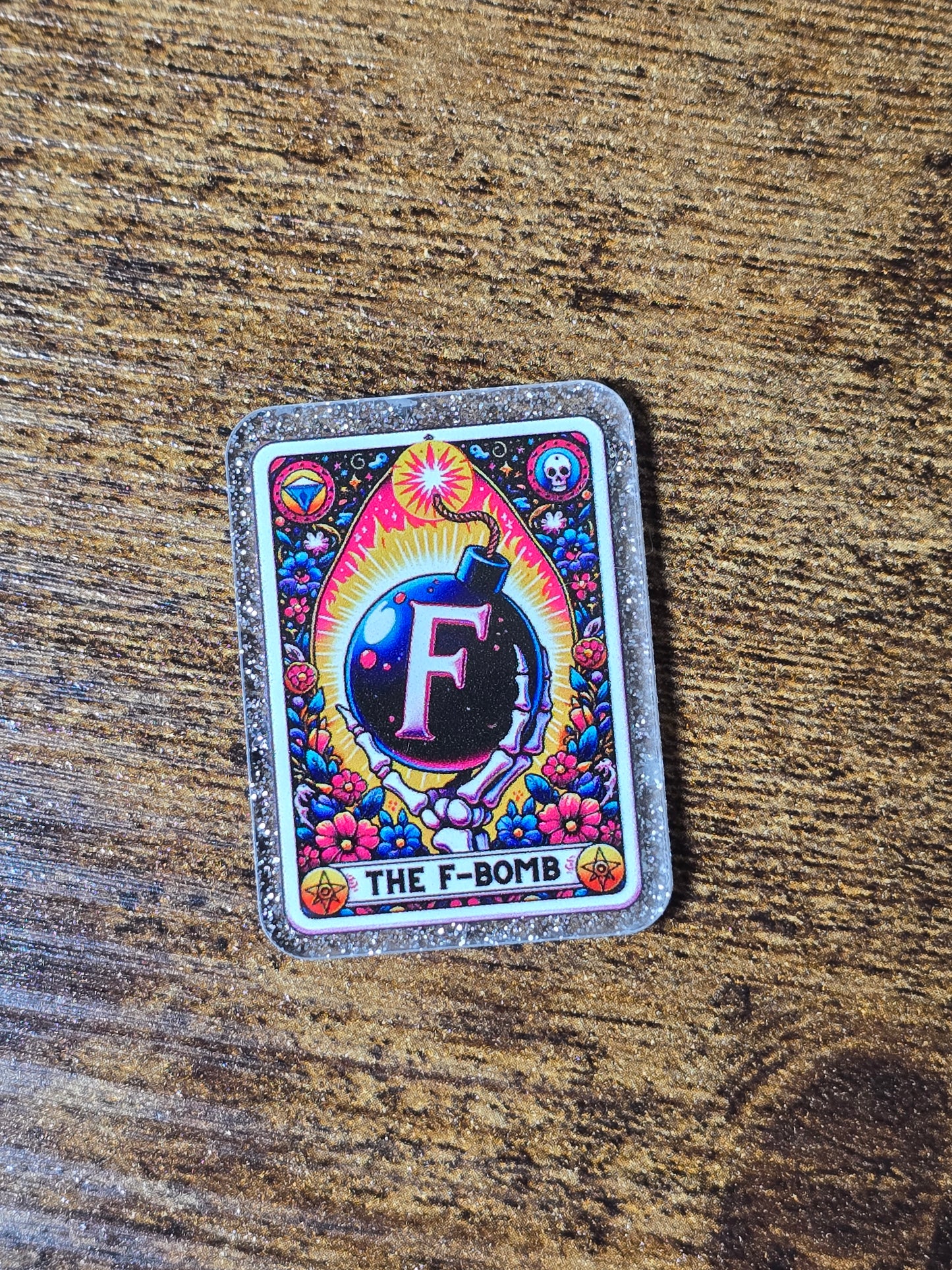 Acrylic Glitter Flatbacks- The F Bomb