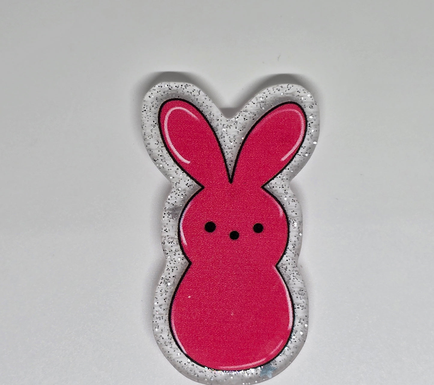 Acrylic Glitter Flatback- Pink Peep