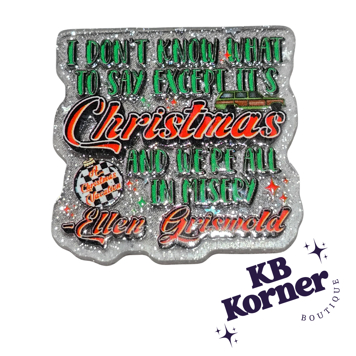 Acrylic Glitter Flatbacks- Ellen Griswold