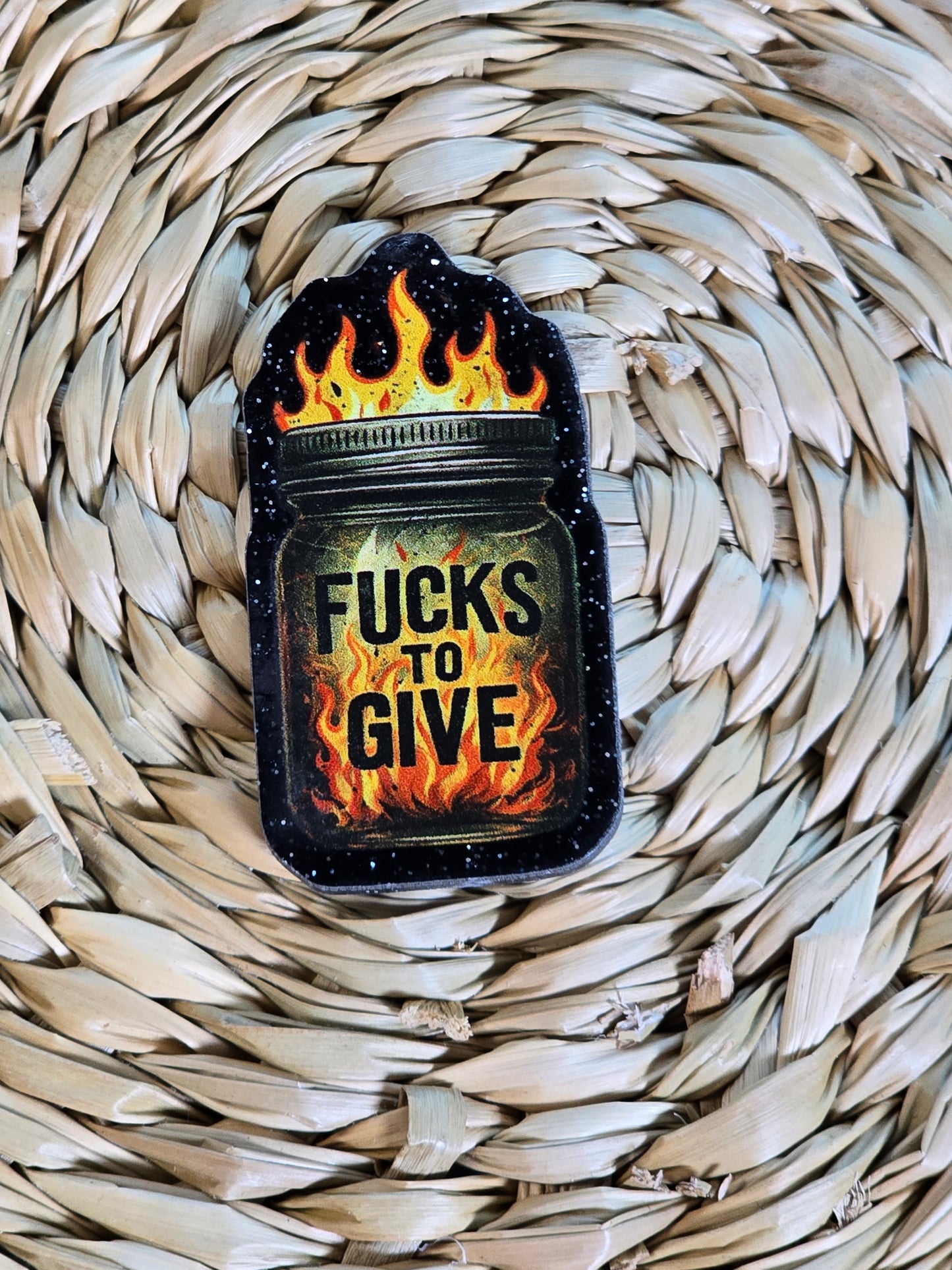 Acrylic Glitter Flatbacks- F*cks To Give