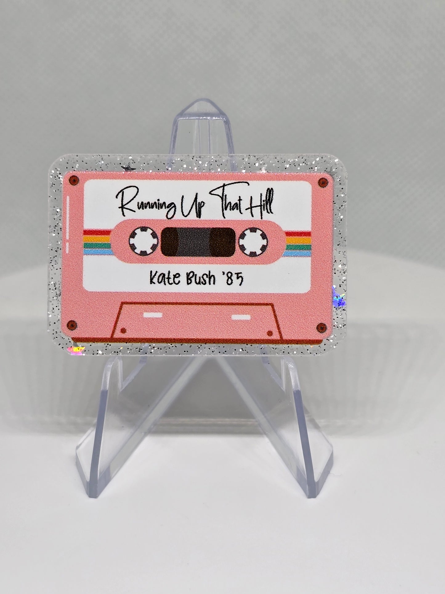 Acrylic Glitter Flatback- Running Up That Hill Kate Bush '85