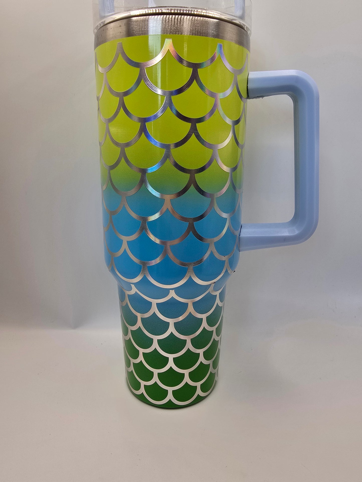 Light Blue/Green/Yellow Mermaid 40 oz Tumbler