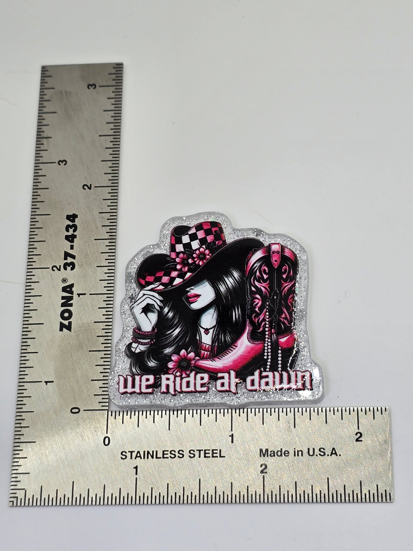 Acrylic Glitter Flatbacks- We Ride At Dawn