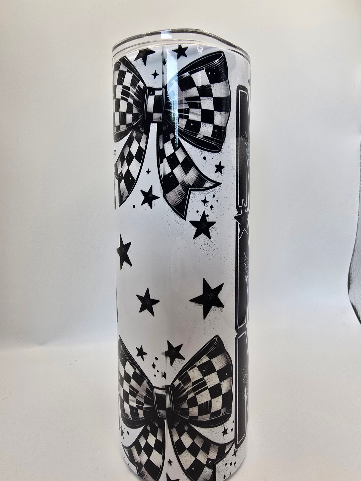 Mama Checkered Bow 20oz Tumbler