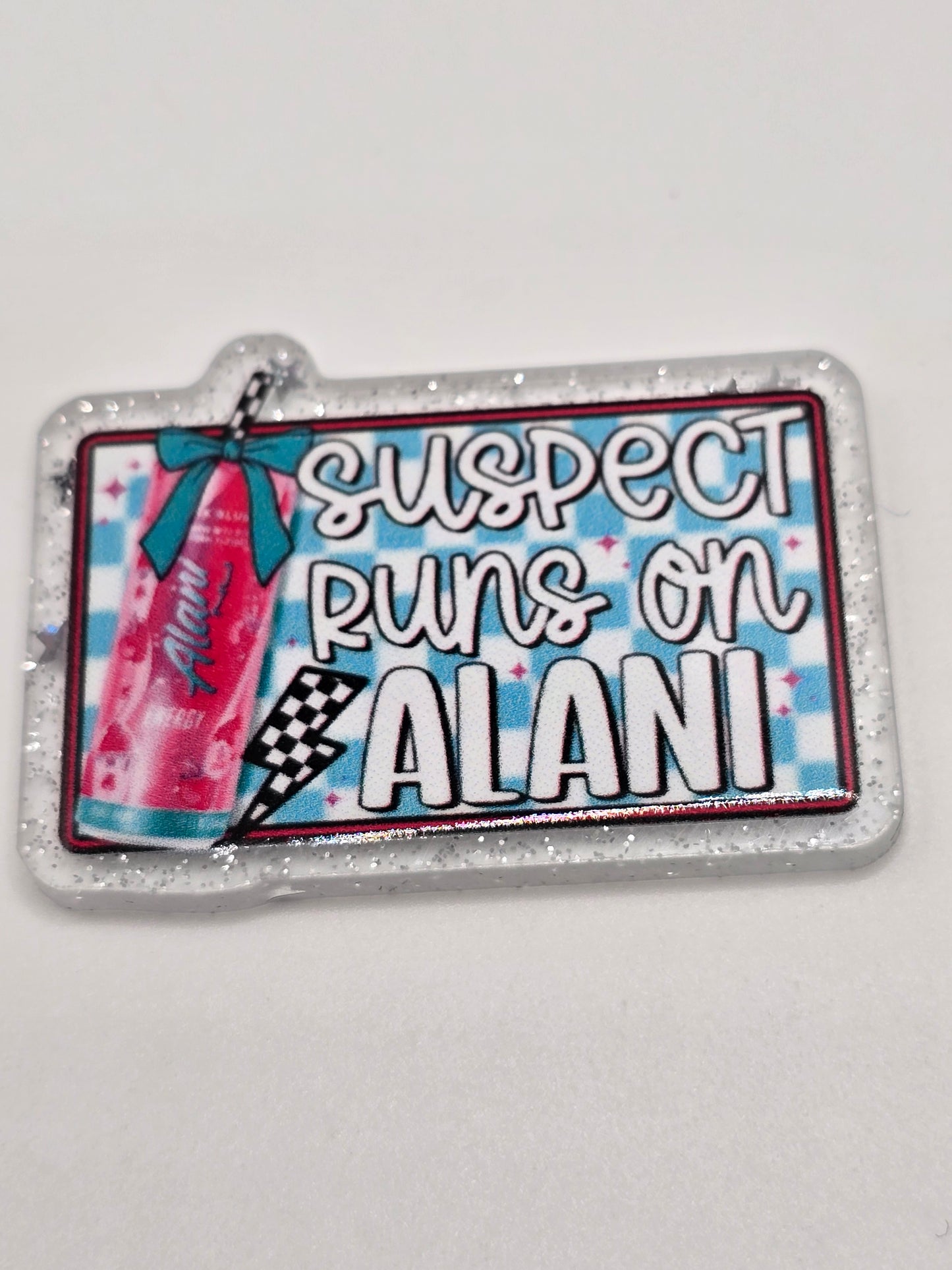 Acrylic Glitter Flatbacks- Suspect Runs On Alani