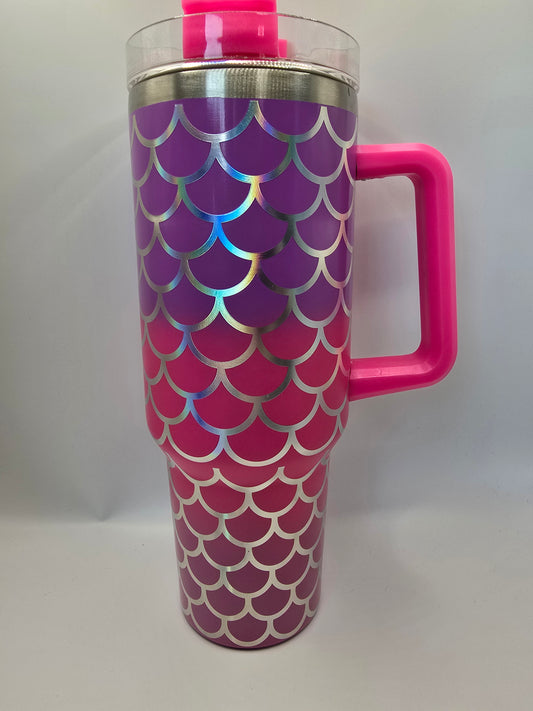 Hot Pink/Purple Mermaid 40 oz Tumbler