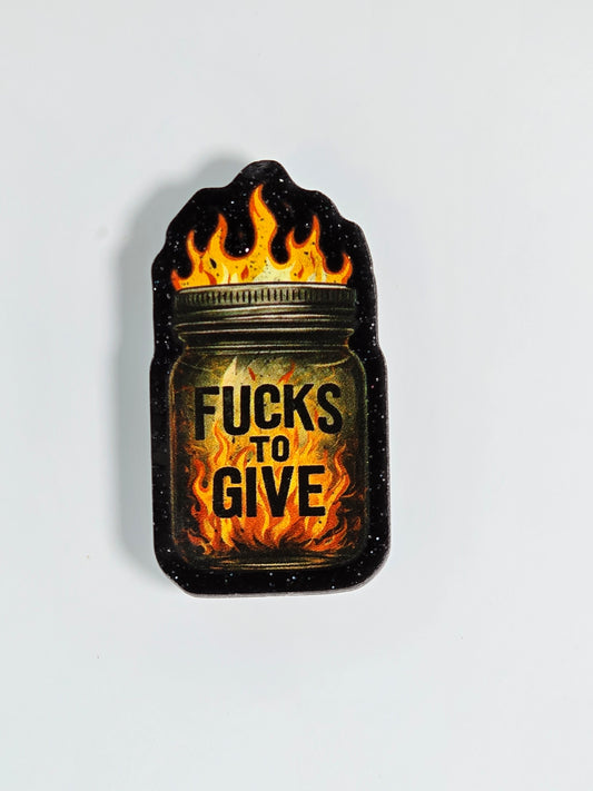 Acrylic Glitter Flatbacks- F*cks To Give