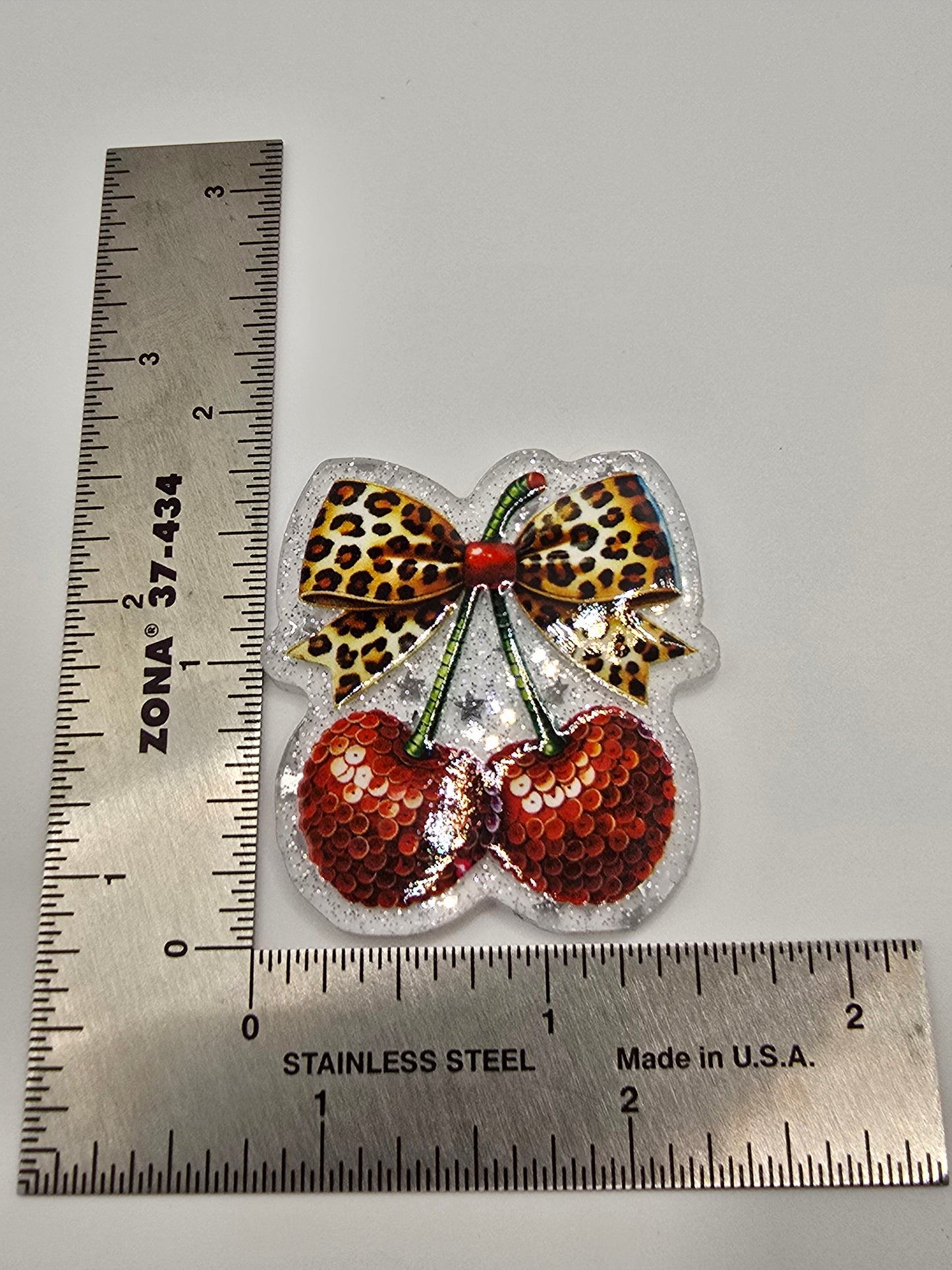 🍒 Acrylic Glitter Flatbacks- Sequin Cherries 🍒