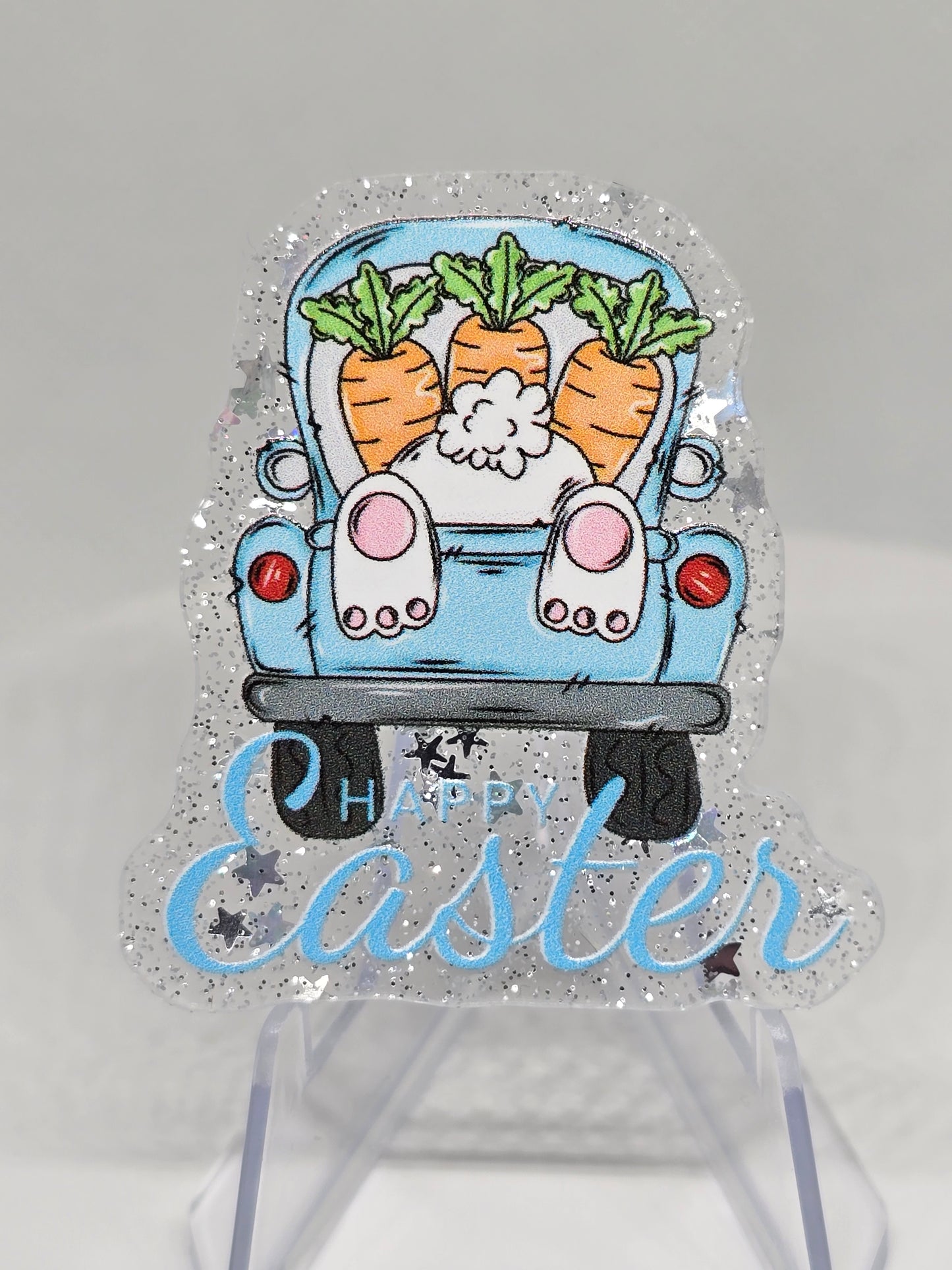 Acrylic Glitter Flatback- Happy Easter