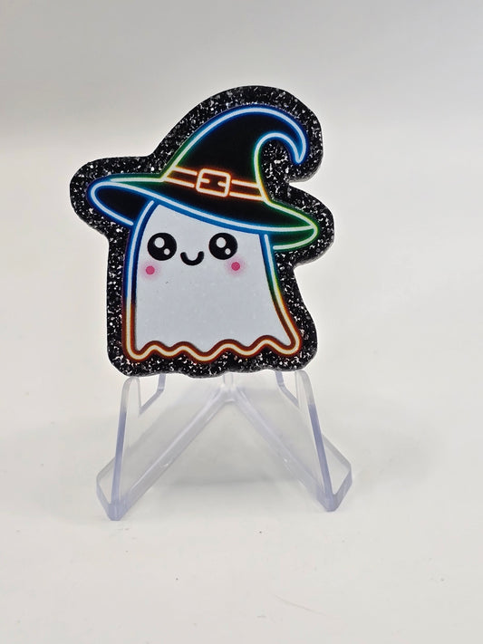 Acrylic Glitter Flatbacks-Neon Ghosty