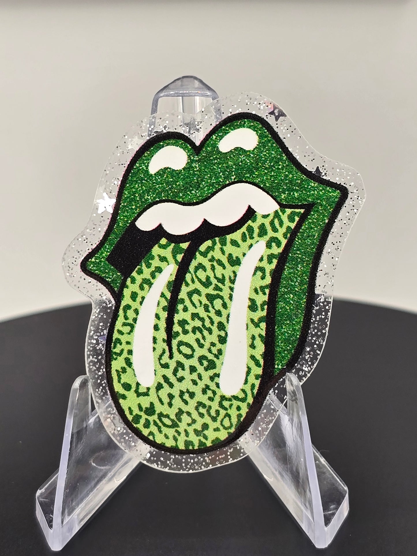🍀 Acrylic Glitter Flatbacks- St. Patrick's Tongue 🍀