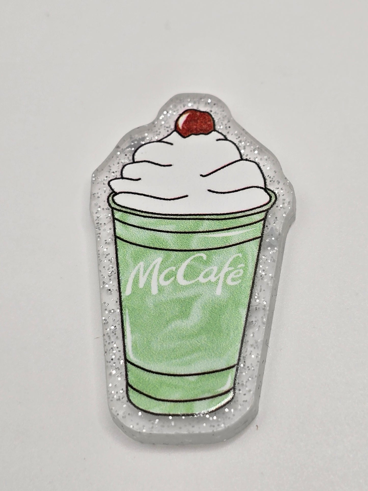 Acrylic Glitter Flatbacks- St. Patrick's Day Shamrock Shake