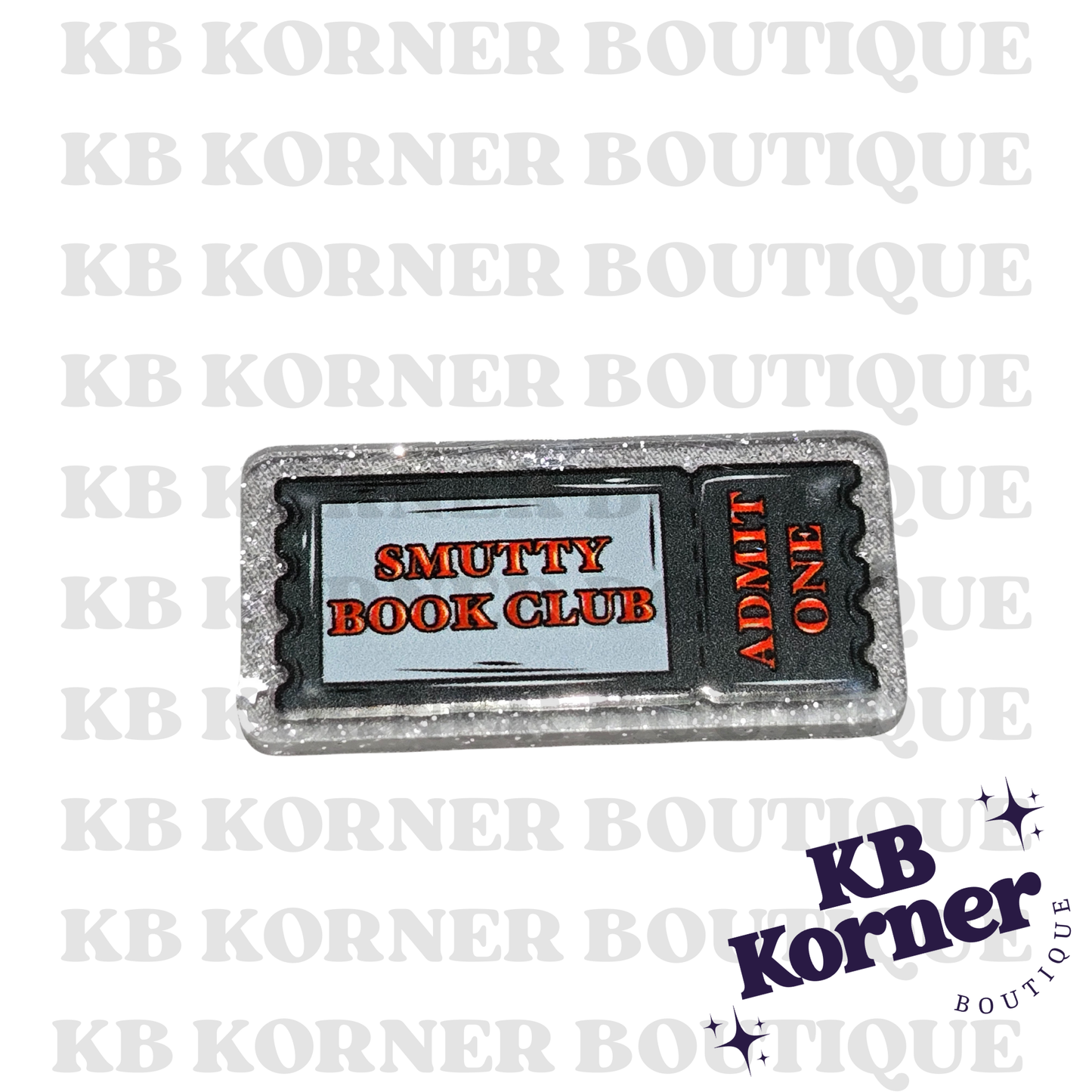 Acrylic Glitter Flatbacks- Smutty Book Club