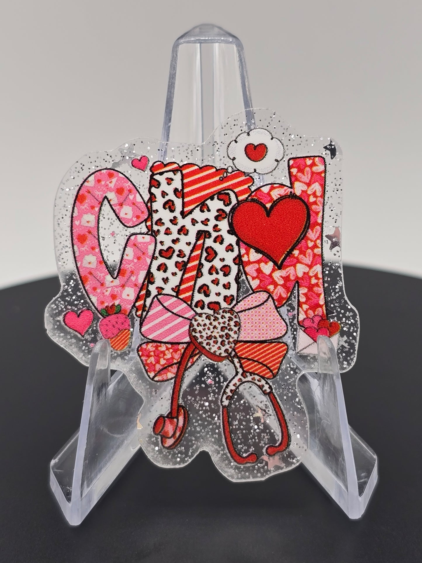 Acrylic Glitter Flatbacks- Valentine’s CNA