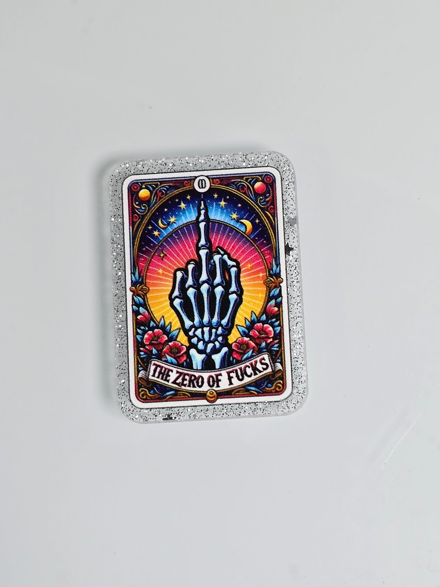 Acrylic Glitter Flatbacks- The Zero of Fucks