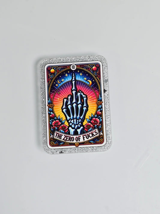 Acrylic Glitter Flatbacks- The Zero of Fucks