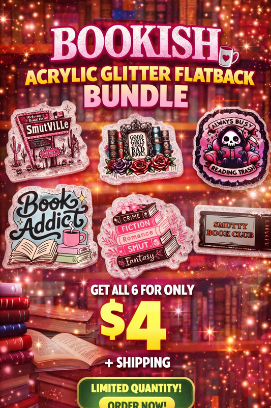 Acrylic Glitter Flatback Bundle: Bookish Vibes