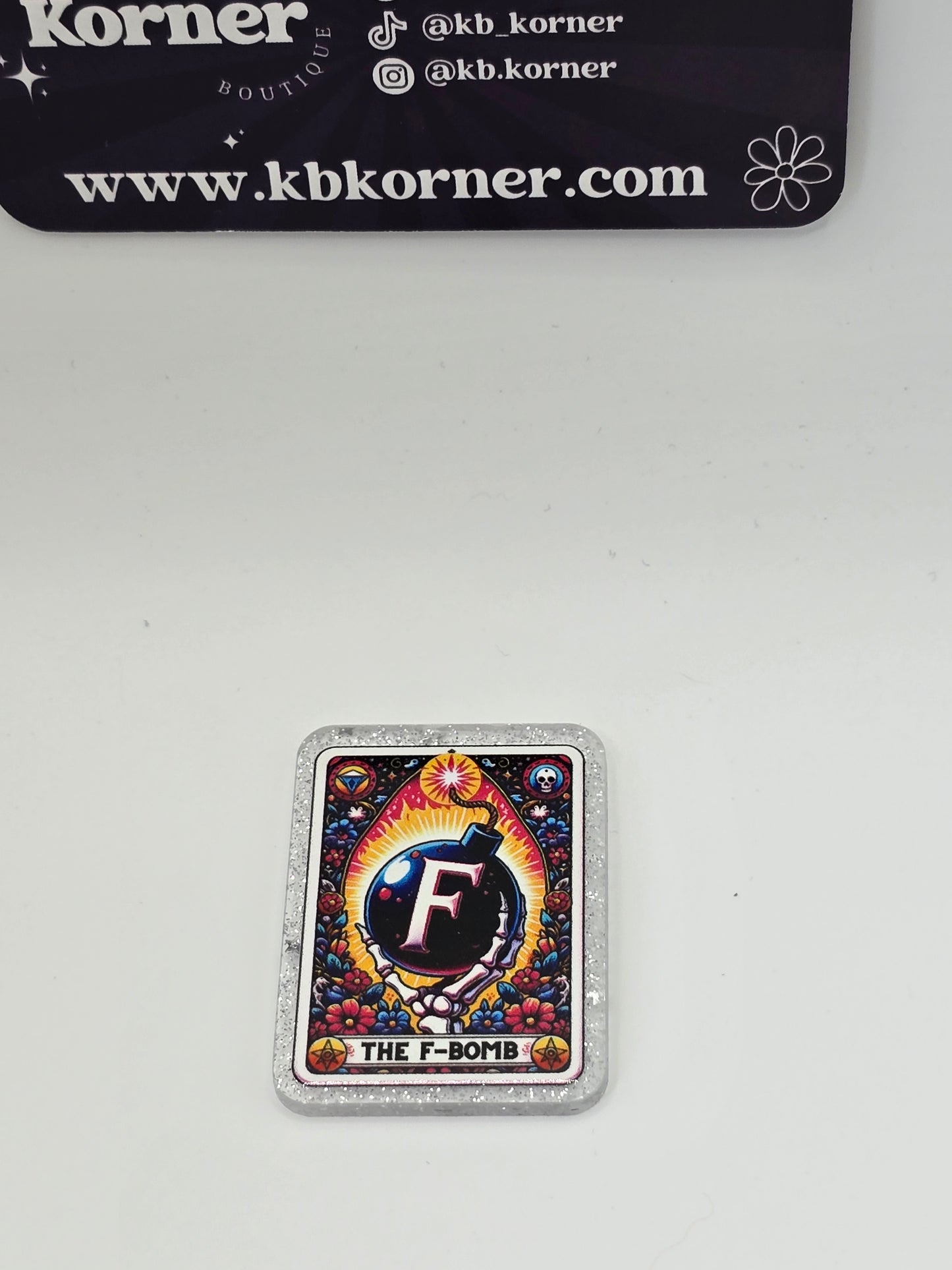 Acrylic Glitter Flatbacks- The F Bomb