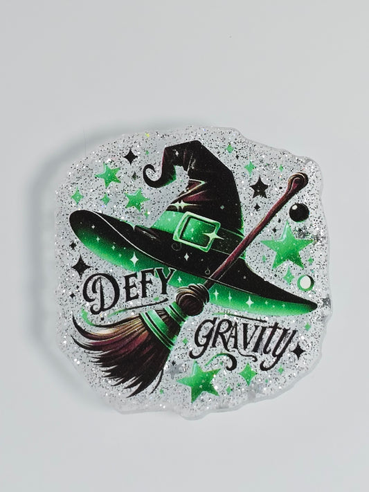 Acrylic Glitter Flatbacks- Wicked Defy Gravity