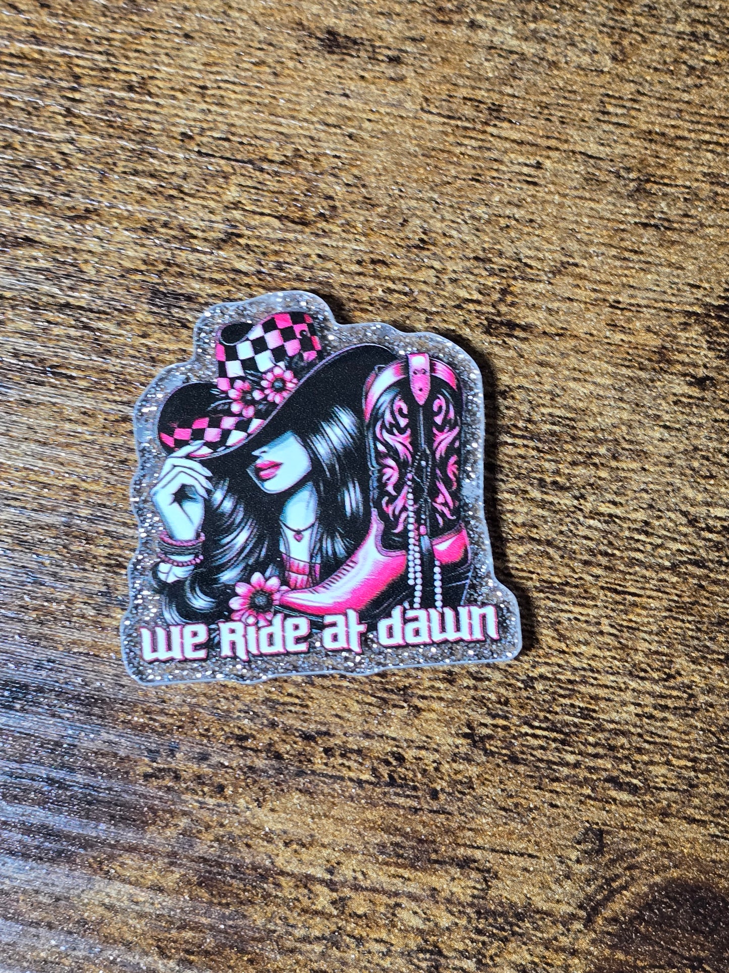 Acrylic Glitter Flatbacks- We Ride At Dawn