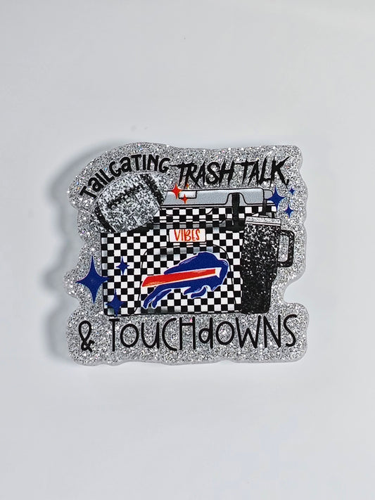 Acrylic Glitter Flatbacks - Tailgating, Trashtalk and Touchdowns Buffalo
