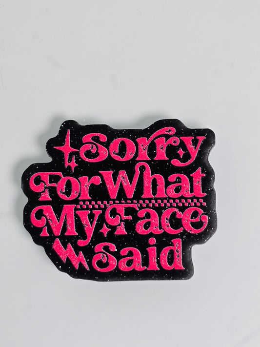 Acrylic Glitter Flatbacks- Sorry For What My Face Said