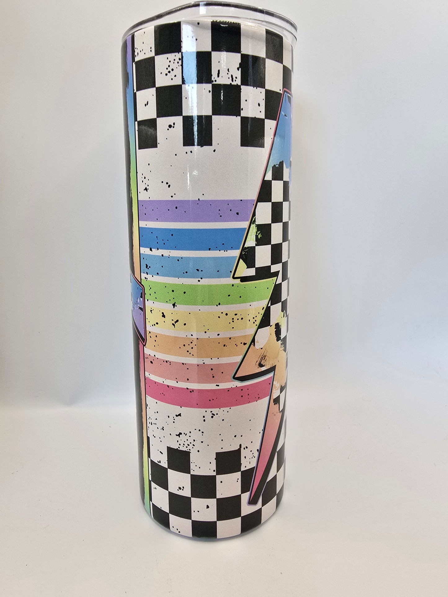 Mama Checkered Lightening Bolt 20oz Tumbler