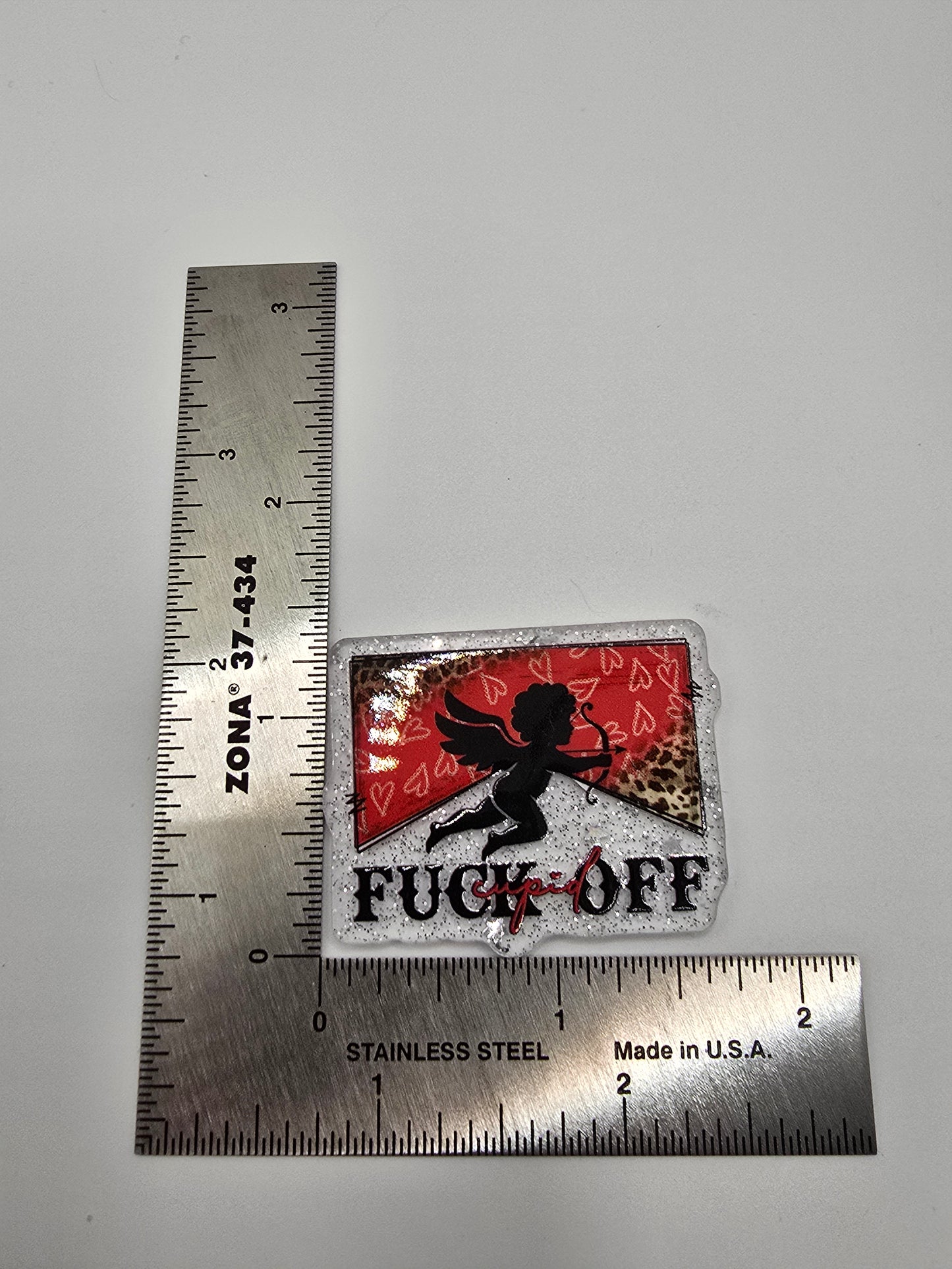 Acrylic Glitter Flatbacks- Valentine’s Fuck Off Cupid