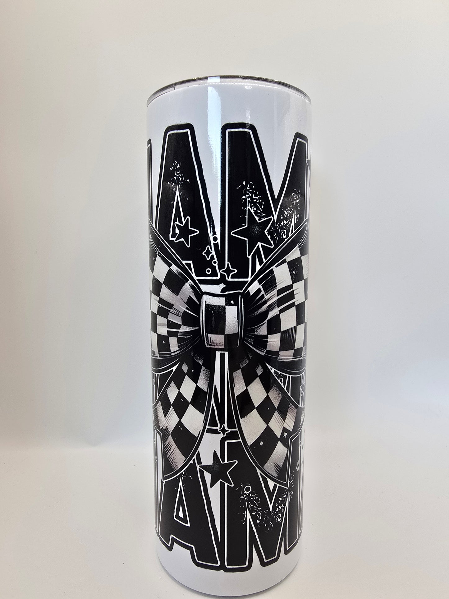 Mama Checkered Bow 20oz Tumbler