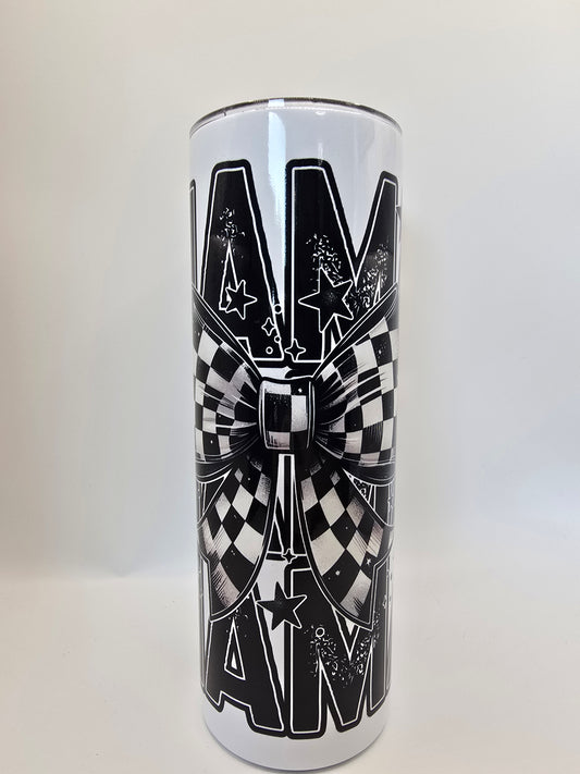 Mama Checkered Bow 20oz Tumbler