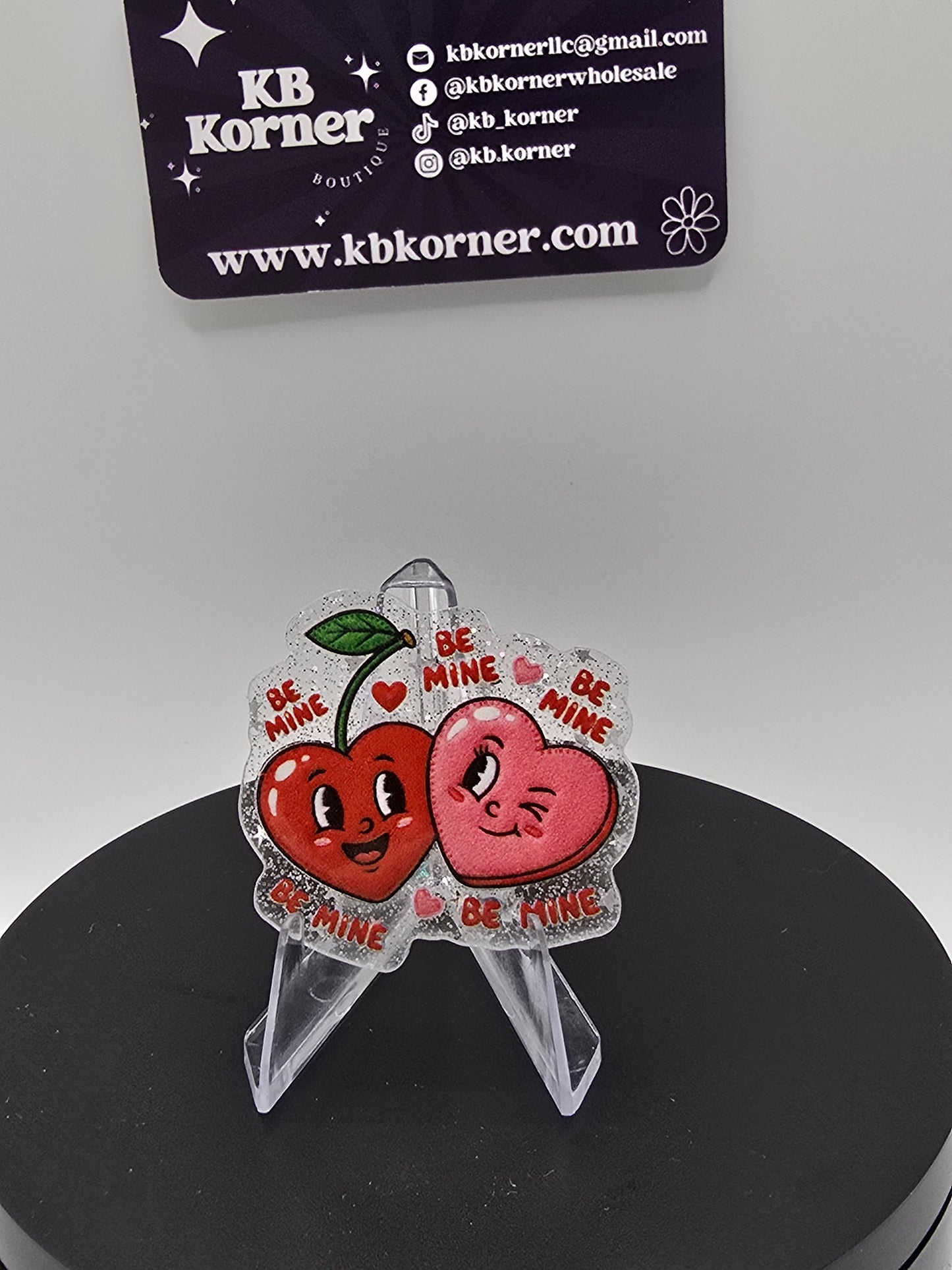 Acrylic Glitter Flatbacks- Valentine’s Be Mine Hearts