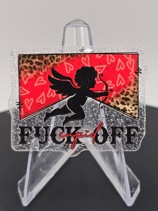 Acrylic Glitter Flatbacks- Valentine’s Fuck Off Cupid