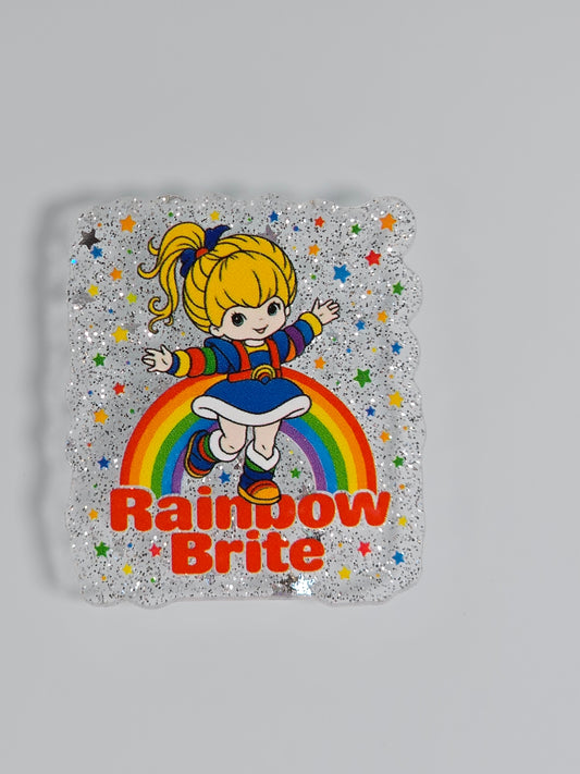 Acrylic Glitter Flatbacks- Rainbow Brite 🌈