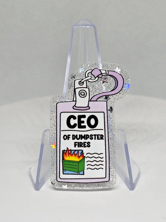 Acrylic Glitter Flatback- CEO of Dumpster Fires