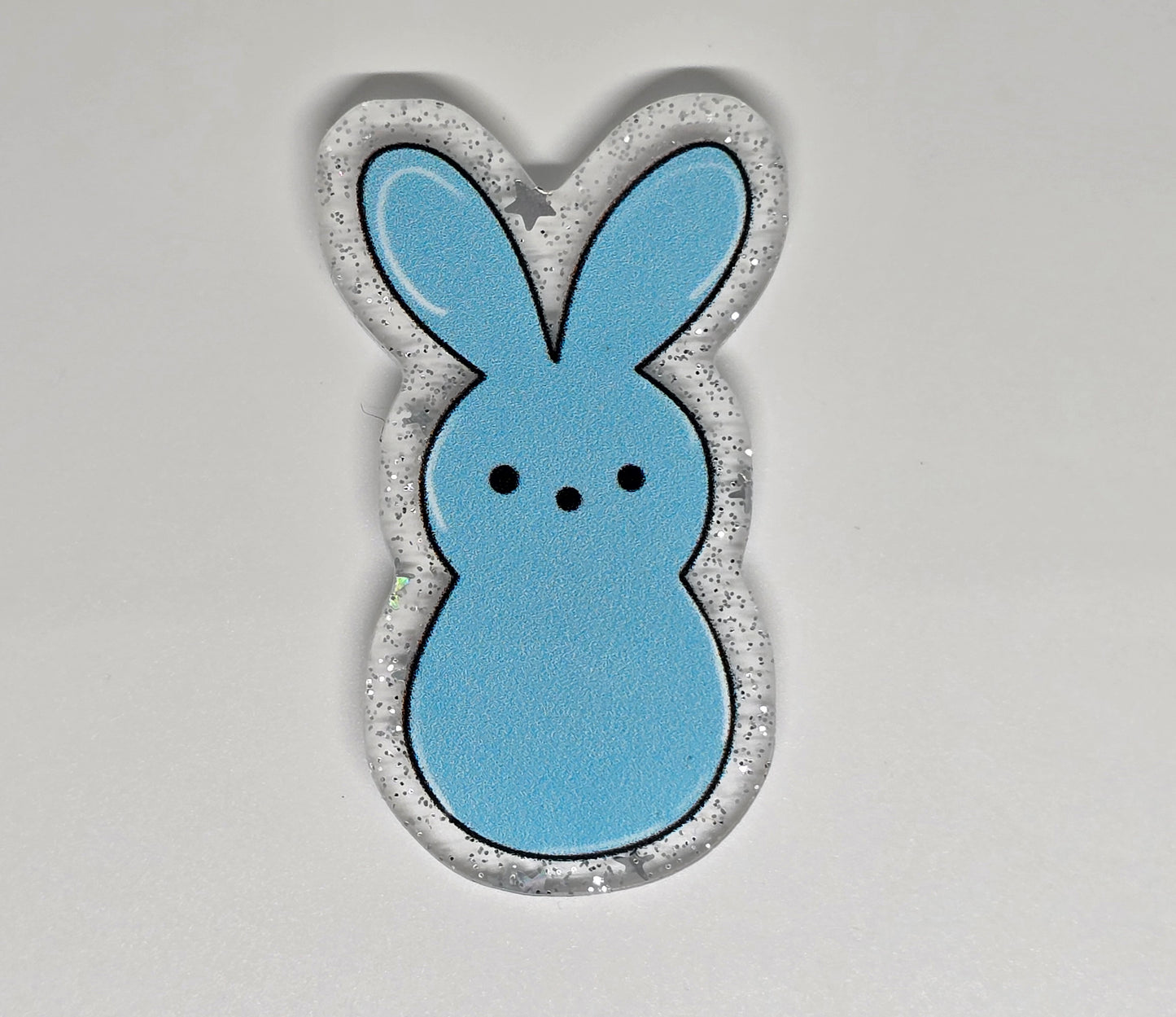Acrylic Glitter Flatback- Blue Peep