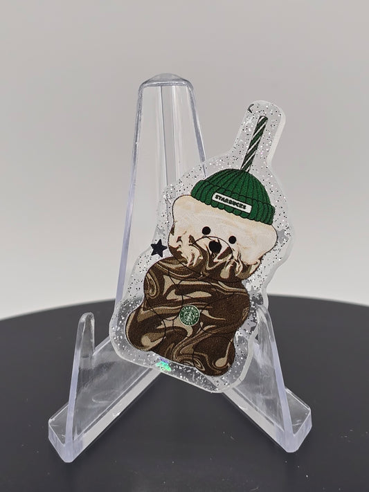 Acrylic Glitter Flatbacks- Starbies Coffee Brew