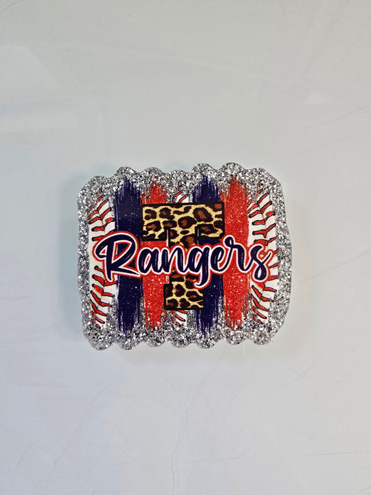 Acrylic Glitter Flatbacks- Rangers