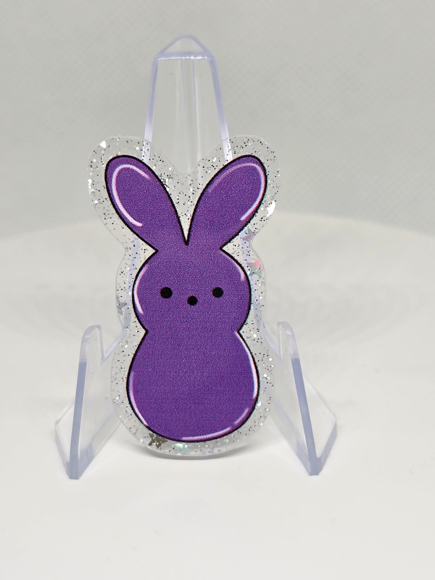 Acrylic Glitter Flatback- Purple Peep