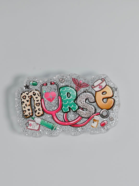 Acrylic Glitter Flatbacks-Nurse