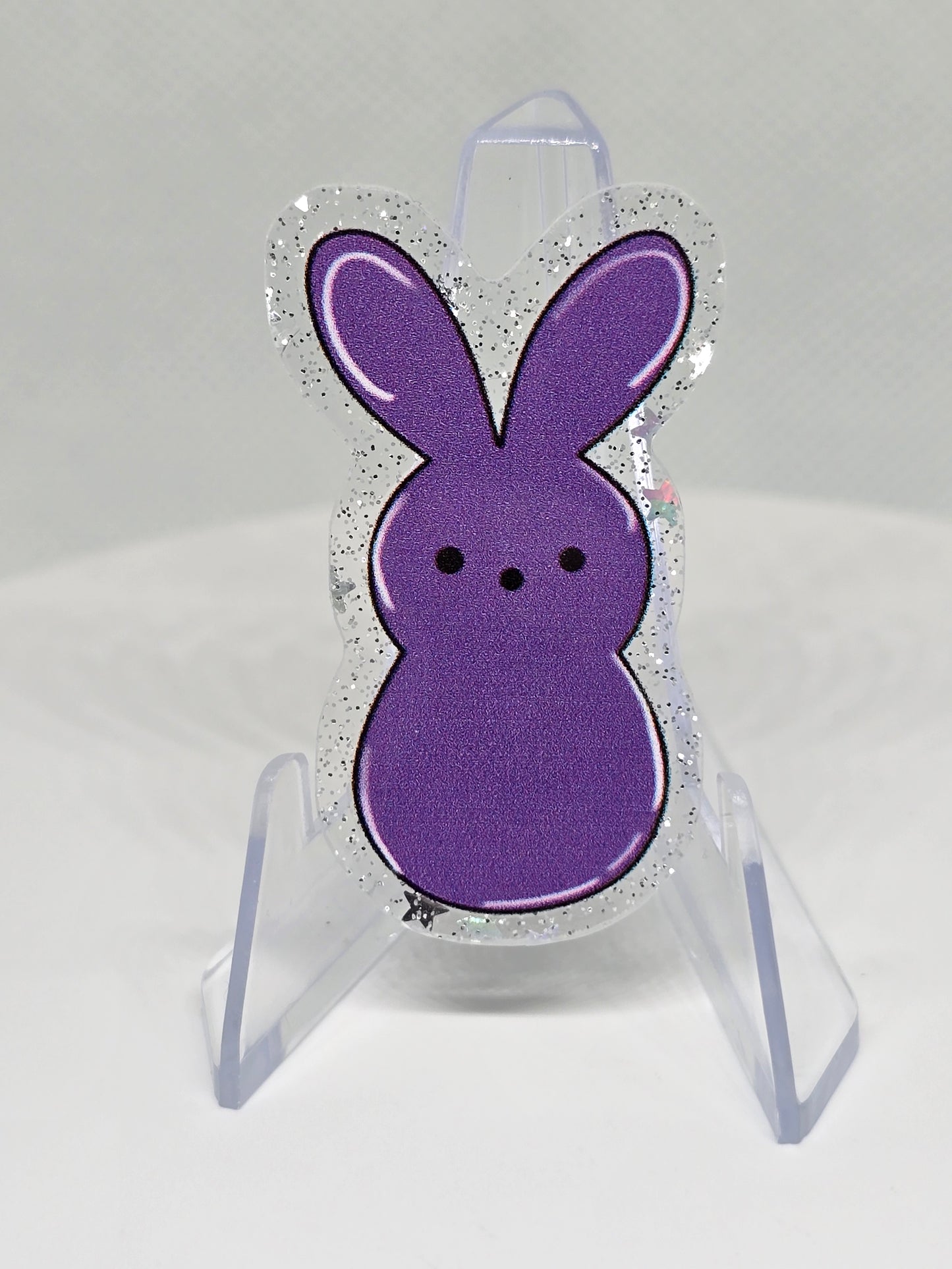 Acrylic Glitter Flatback- Purple Peep