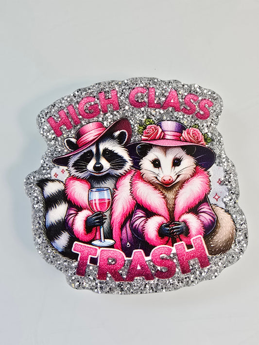 Acrylic Glitter Flatbacks- High Class Trash
