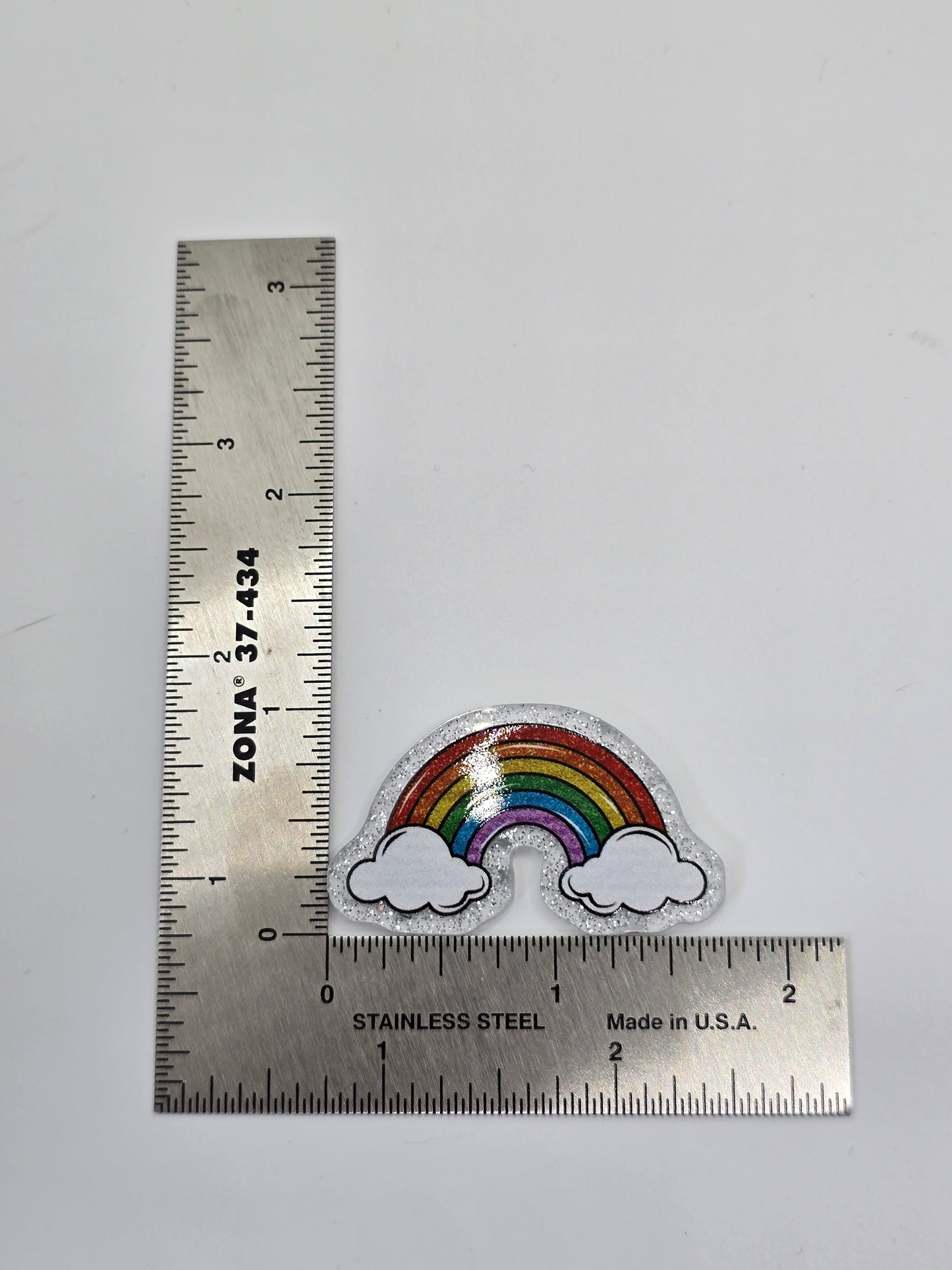 Acrylic Glitter Flatbacks- Rainbow Clouds
