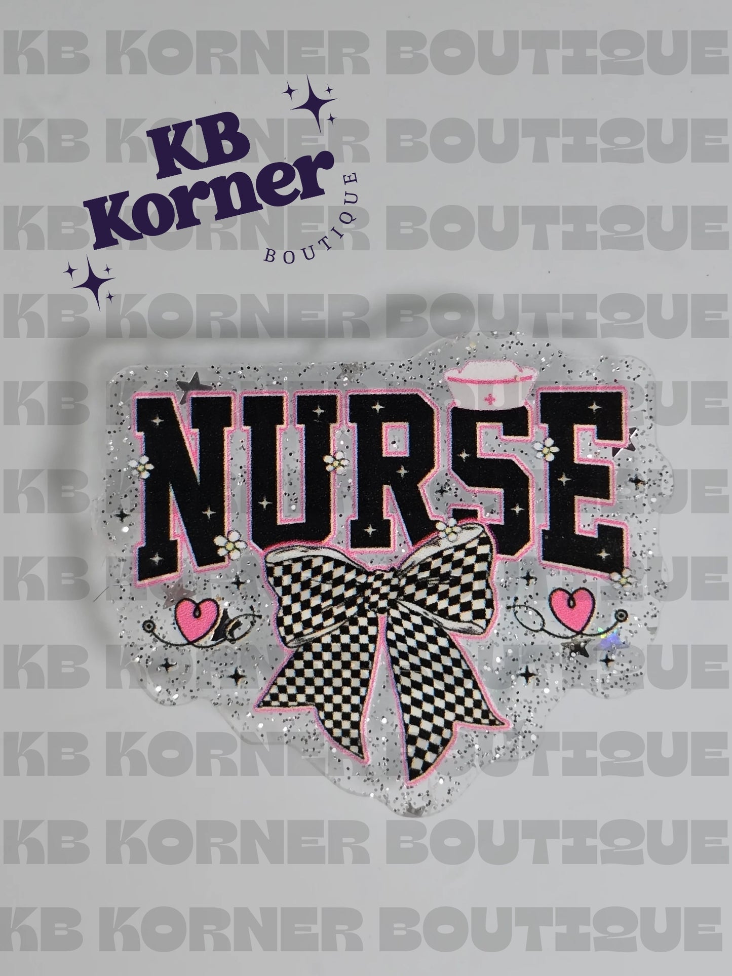 Acrylic Glitter Flatbacks - Nurse